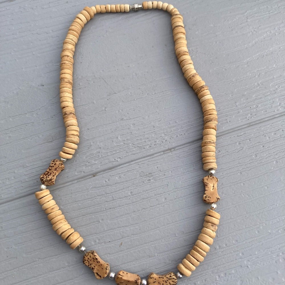 Natural Beaded Necklace 19” long - Picture 5 of 8